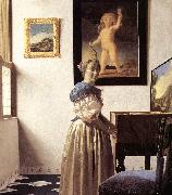 Jan Vermeer Lady Standing at Virginal oil painting reproduction